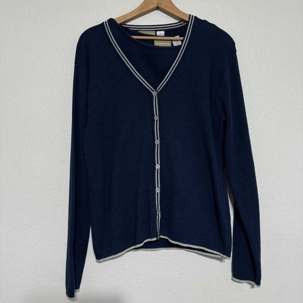 Liz Claiborne Cardigan & Tank 2 Piece Set Sweater Button Up Boatneck VTG Medium